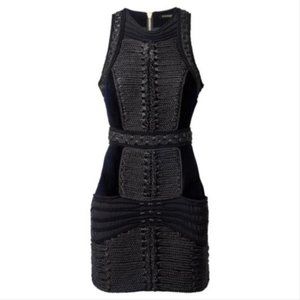 Balmain x H&M Black Velvet Rope Cocktail Dress Mini